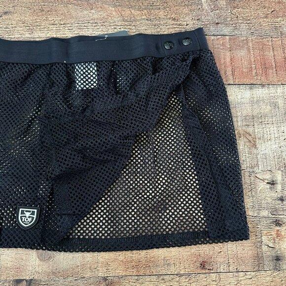 Trendy Mesh Skirt By TOF Paris Black Designed Sewn In Paris Stylish Fetish Wear - Picture 8 of 9